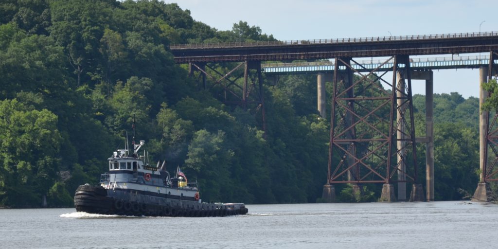 Tug boat on the Hudson River, at Shodack Island State Park, NY